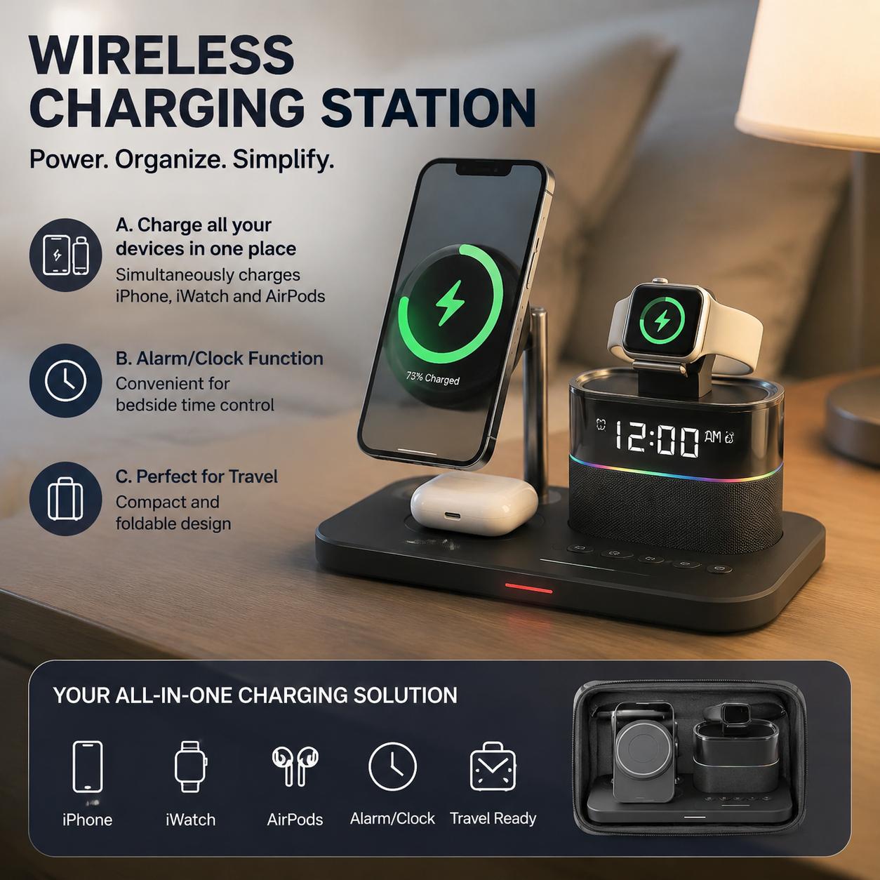 Home Office Gadgets - Stazione di Ricarica Wireless Magnetica per