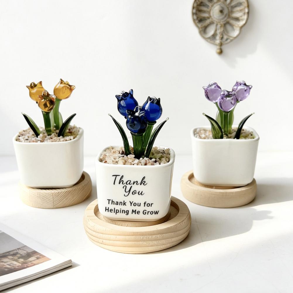 Home Office Bookshelves - Mini Vaso in Vetro con Decorazione