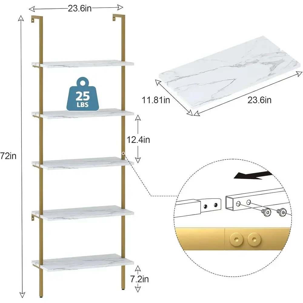 Scaffale a 5 Ripiani in Legno  - Home Office Bookshelves recensione e prezzo