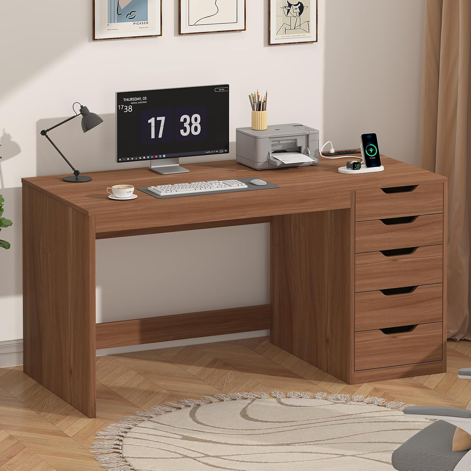 Scrivania per Computer con 5 C - Desk Drawer Small recensione e prezzo