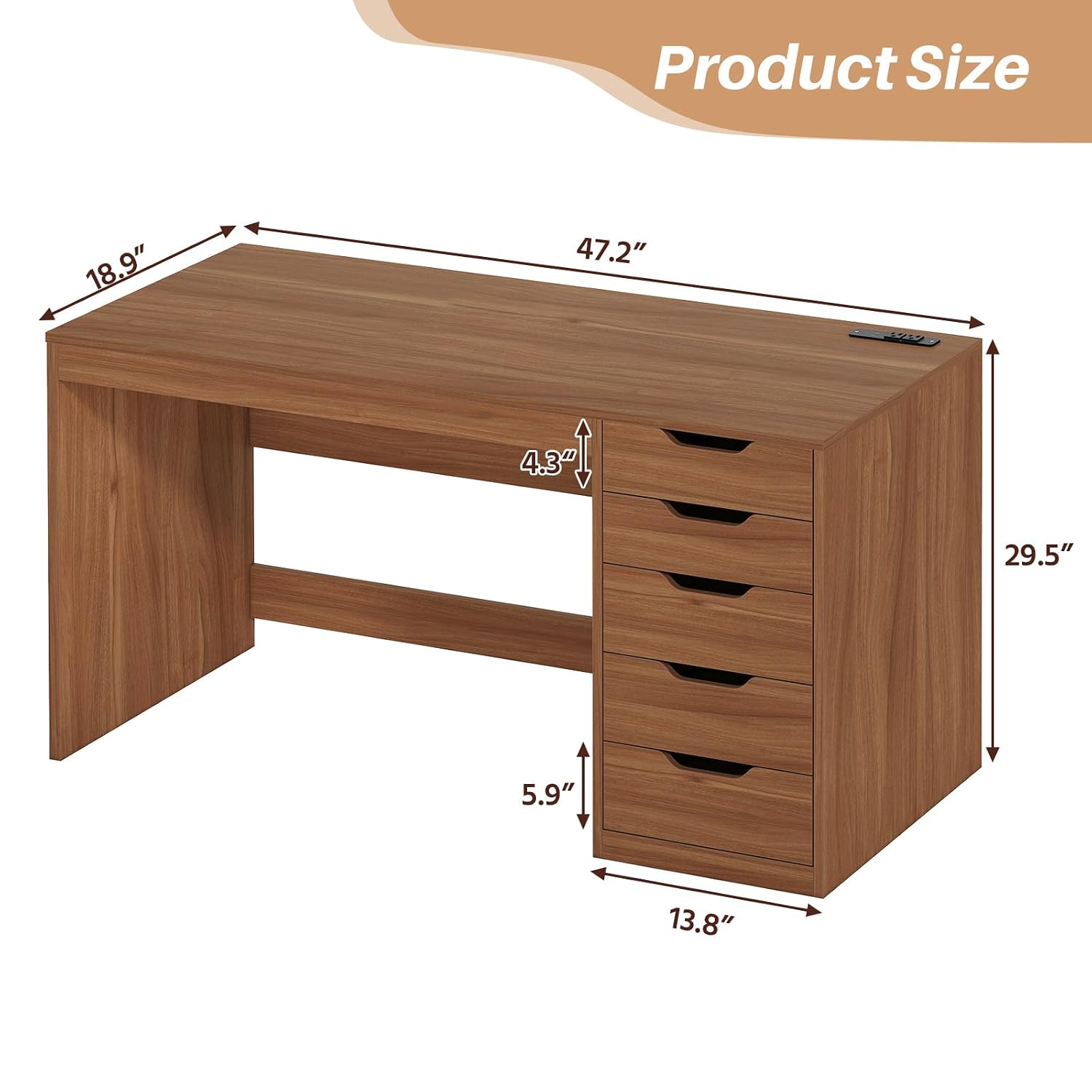 Scrivania per Computer con 5 C - Desk Drawer Small recensione e prezzo