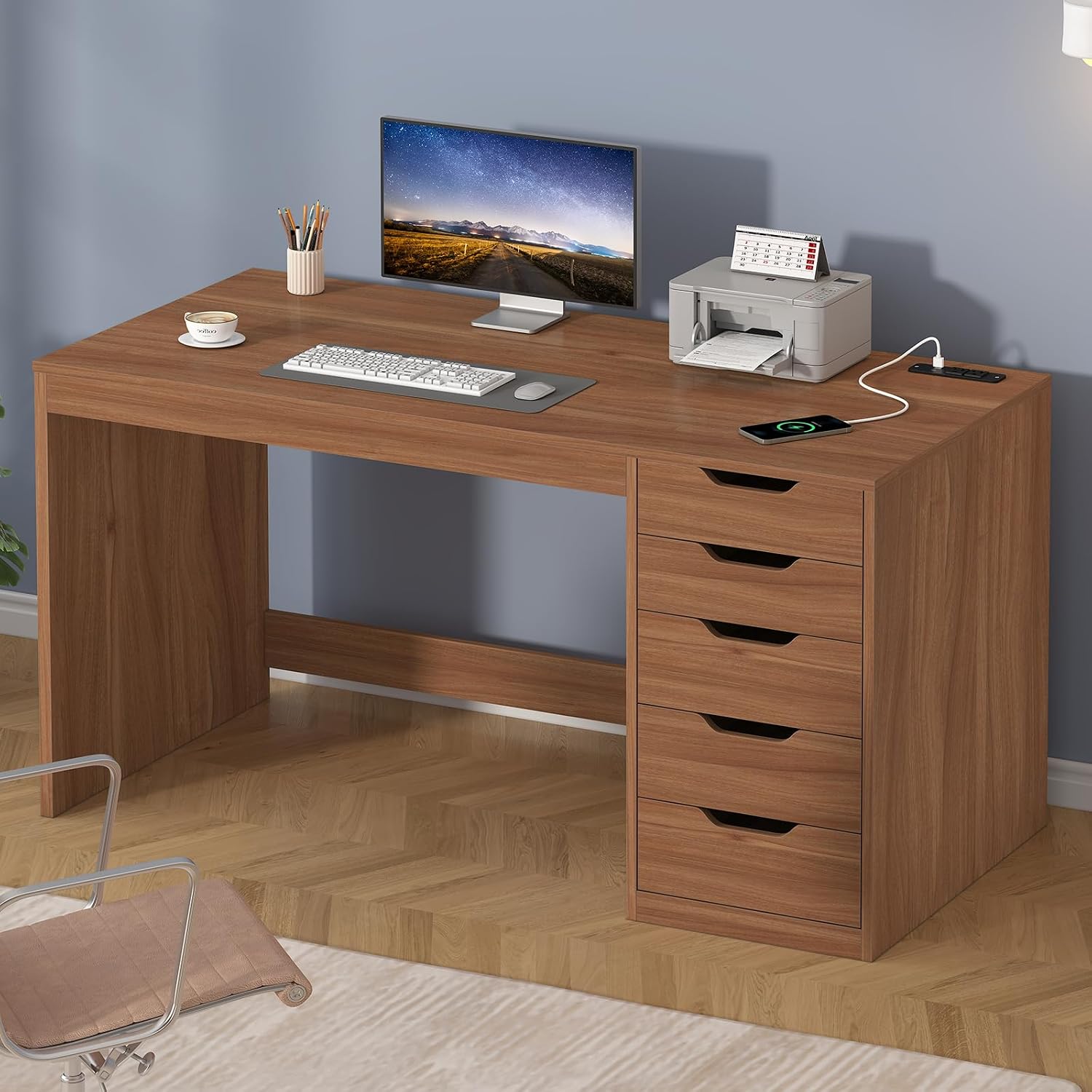 Scrivania per Computer con 5 C - Desk Drawer Small recensione e prezzo