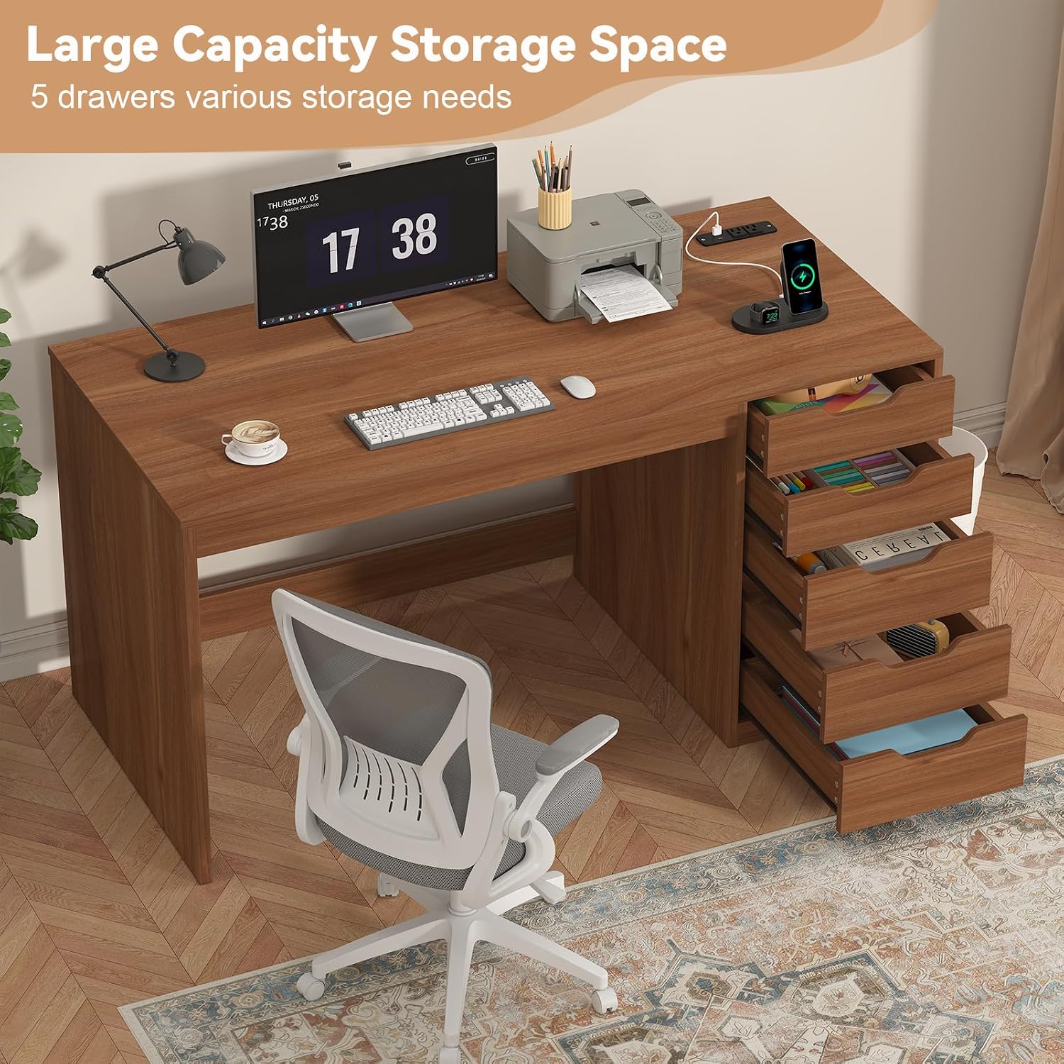 Scrivania per Computer con 5 C - Desk Drawer Small recensione e prezzo
