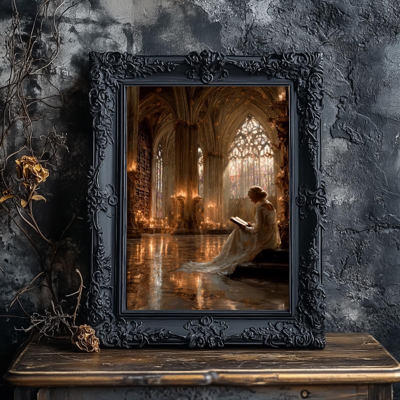 Dark Academia Stampa su tela B - Home Office And Library recensione e prezzo