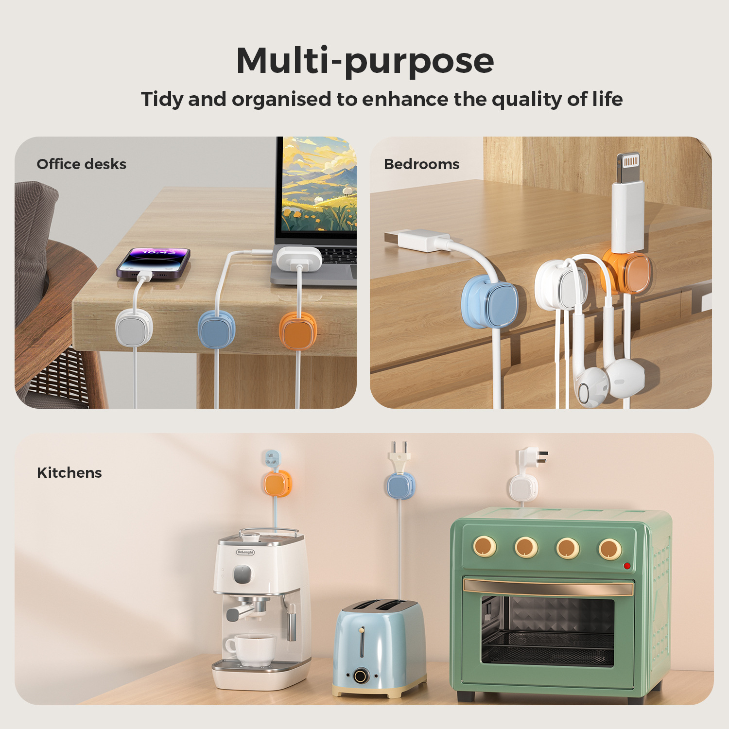 organizer per cavi adesivo Cli - Home Office Organization recensione e prezzo