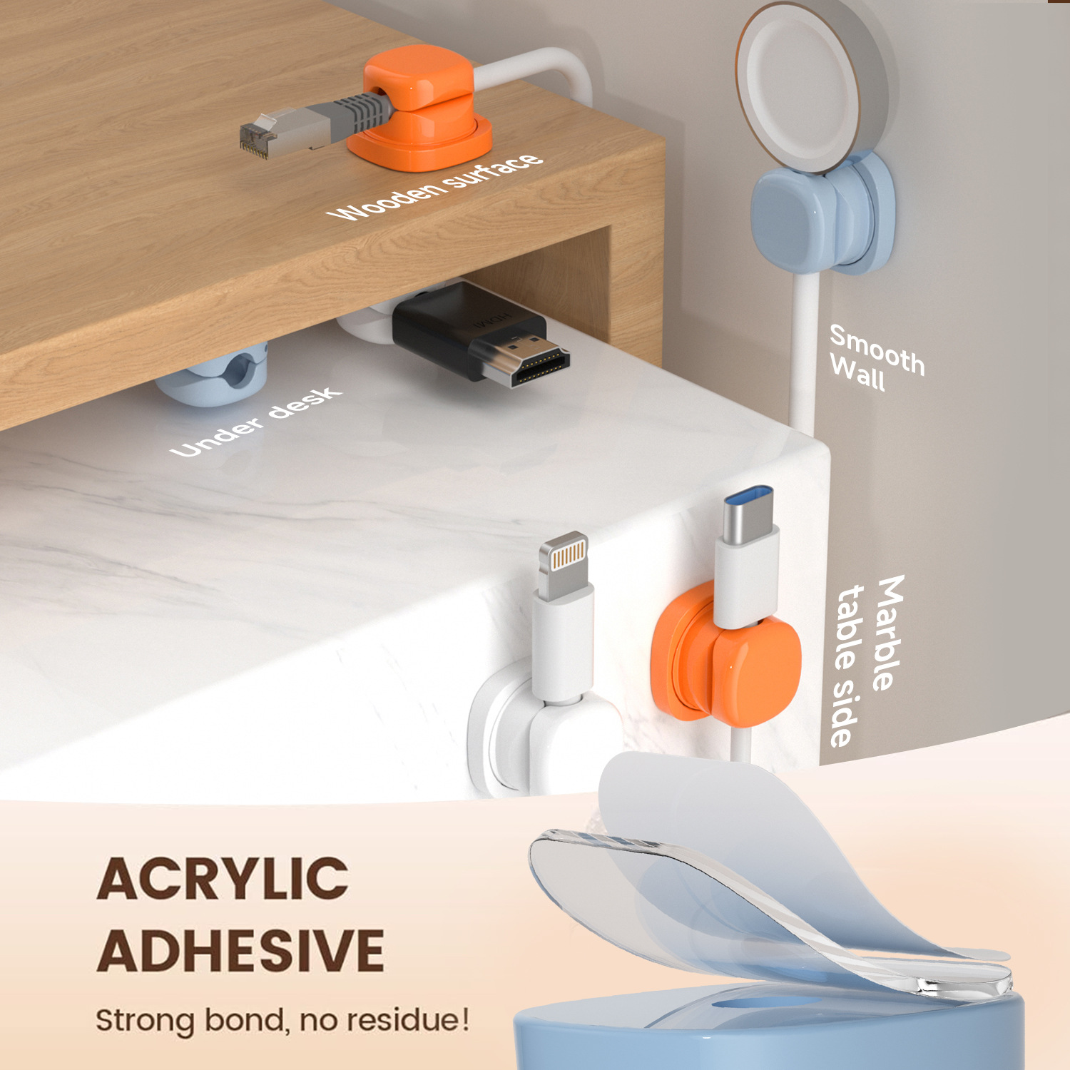 organizer per cavi adesivo Cli - Home Office Organization recensione e prezzo