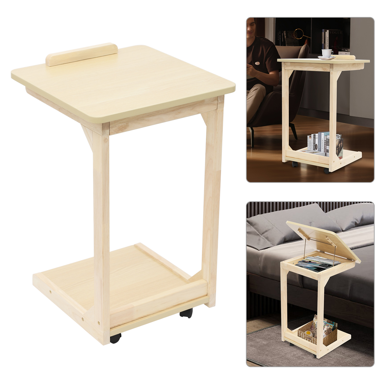 Tavolo a C 40*40*63cm con Ruot - Home Office And Library recensione e prezzo
