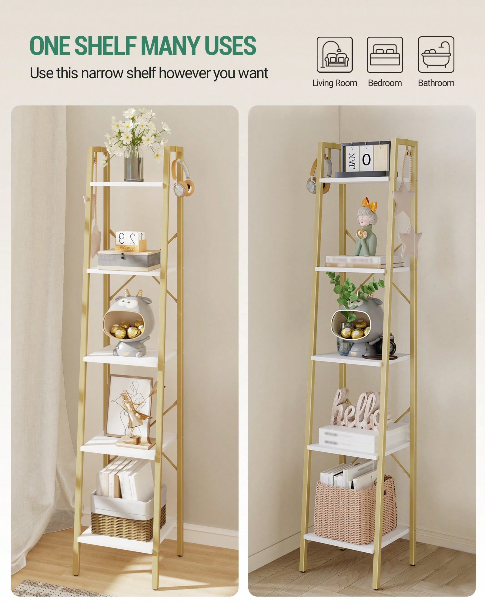 Scaffale a 5 Ripiani in Stile  - Home Office Bookshelves recensione e prezzo